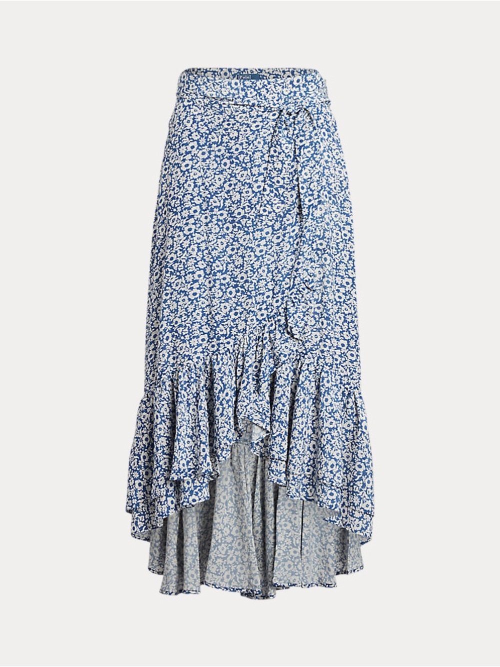Polo Ralph Lauren Floral Ruffled Crepe Wrap Skirt Sz4